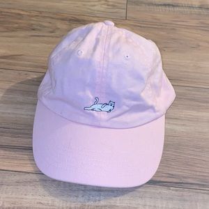 Pink hat with a cat